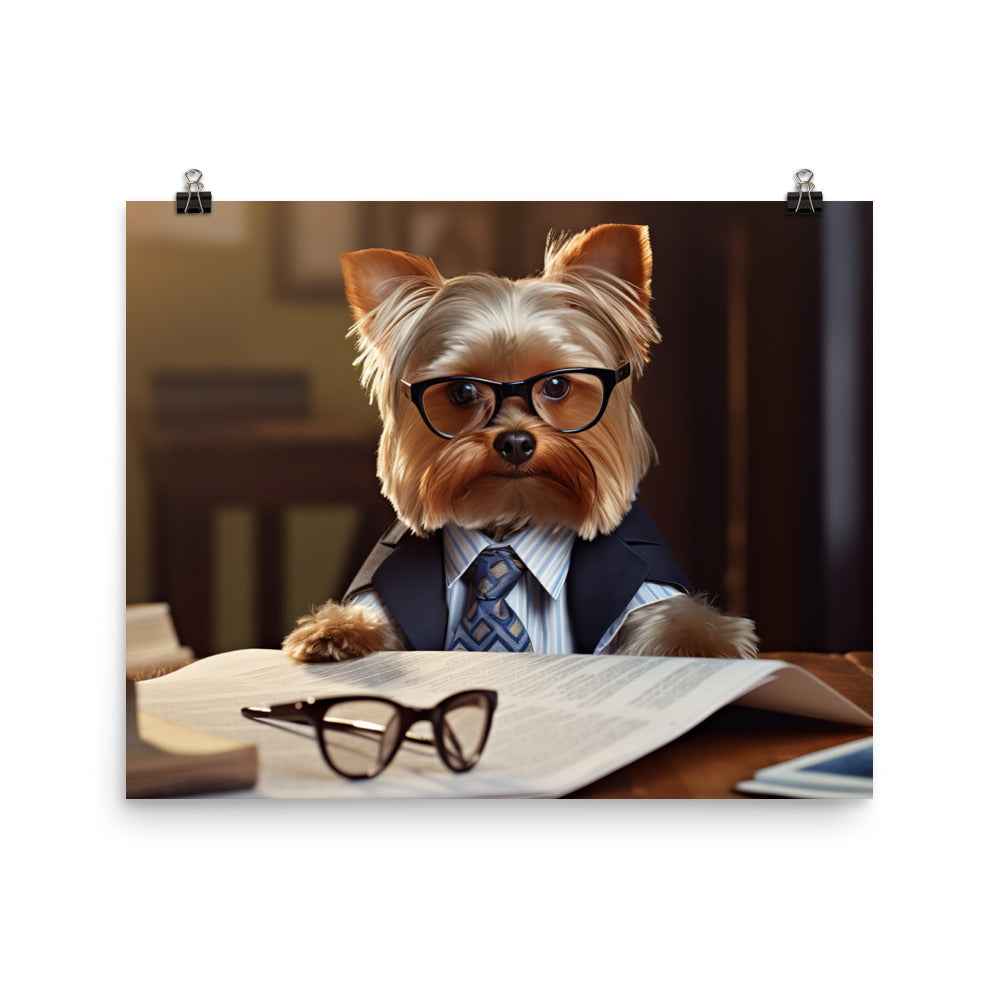 Yorkshire Terrier Sales Consultant Photo paper poster - PosterfyAI.com