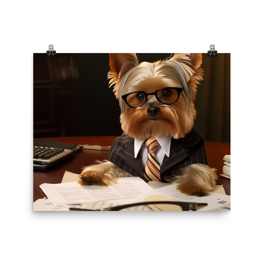 Yorkshire Terrier Sales Consultant Photo paper poster - PosterfyAI.com