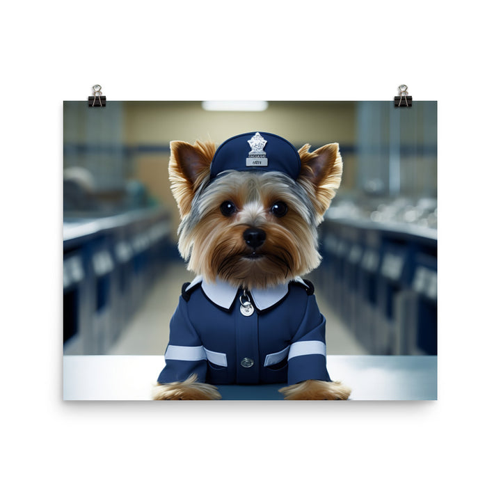 Yorkshire Terrier Prison Officer Photo paper poster - PosterfyAI.com