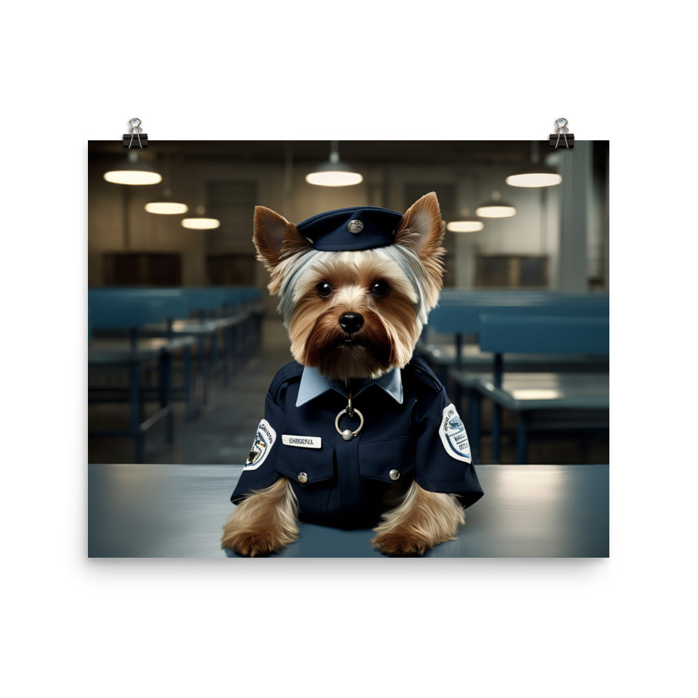 Yorkshire Terrier Prison Officer Photo paper poster - PosterfyAI.com