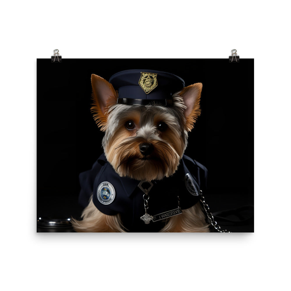 Yorkshire Terrier Prison Officer Photo paper poster - PosterfyAI.com