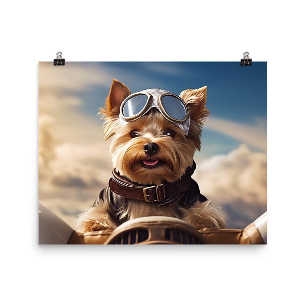 Yorkshire Terrier Pilot Photo paper poster - PosterfyAI.com