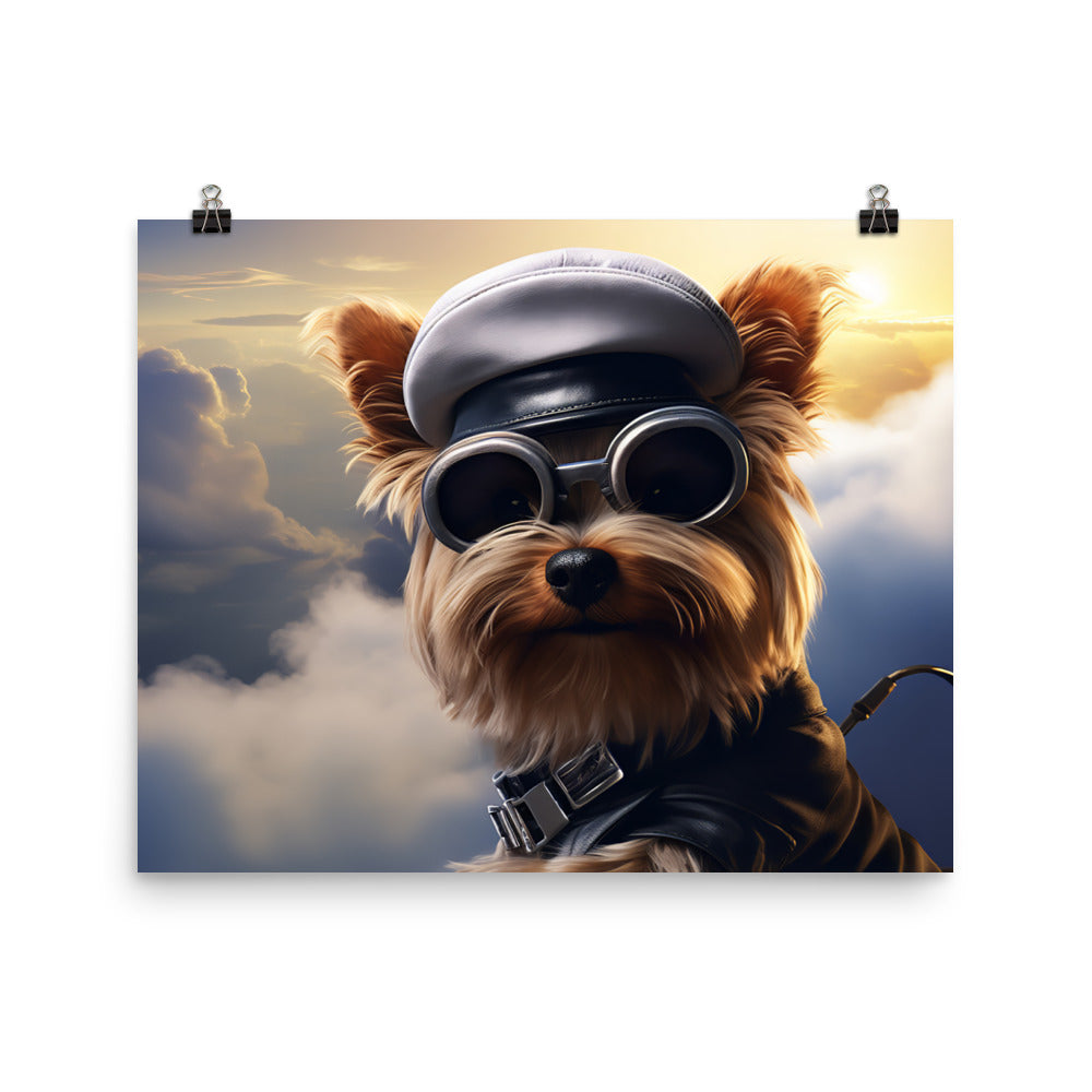 Yorkshire Terrier Pilot Photo paper poster - PosterfyAI.com