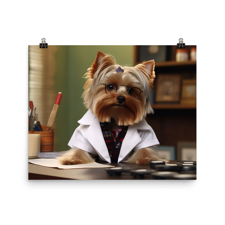 Yorkshire Terrier Pharmacist Photo paper poster - PosterfyAI.com