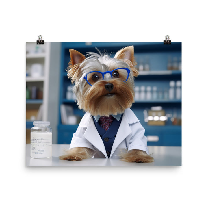 Yorkshire Terrier Pharmacist Photo paper poster - PosterfyAI.com
