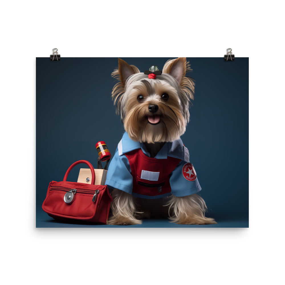 Yorkshire Terrier Paramedic Photo paper poster - PosterfyAI.com