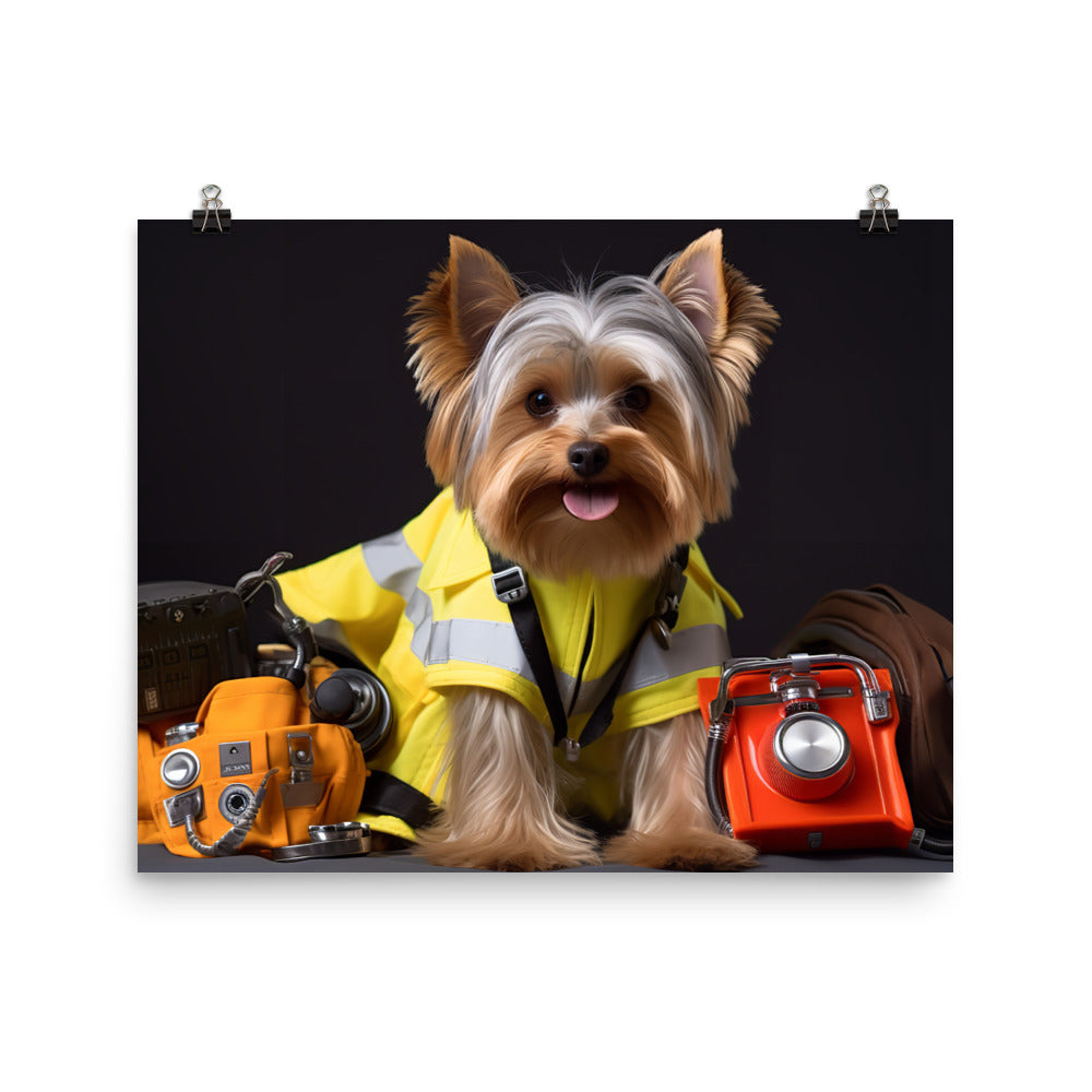 Yorkshire Terrier Paramedic Photo paper poster - PosterfyAI.com