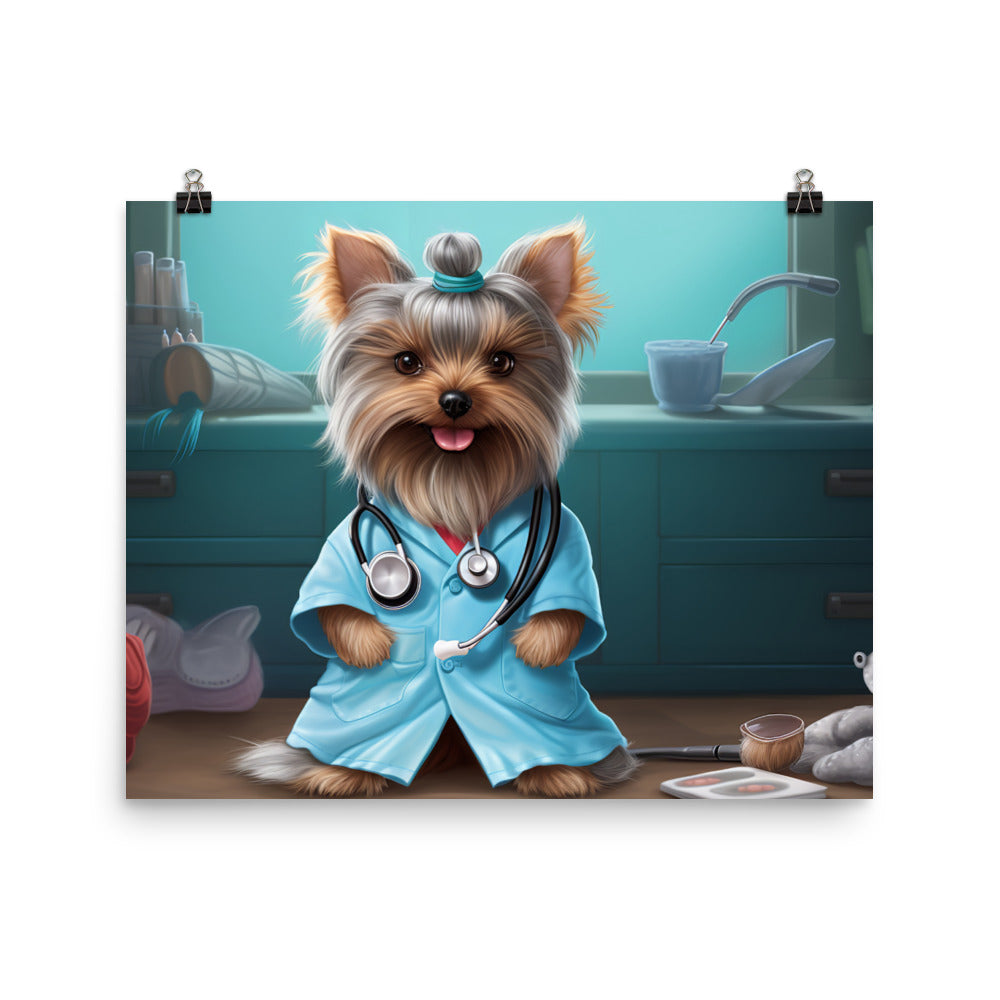 Yorkshire Terrier Nurse Photo paper poster - PosterfyAI.com