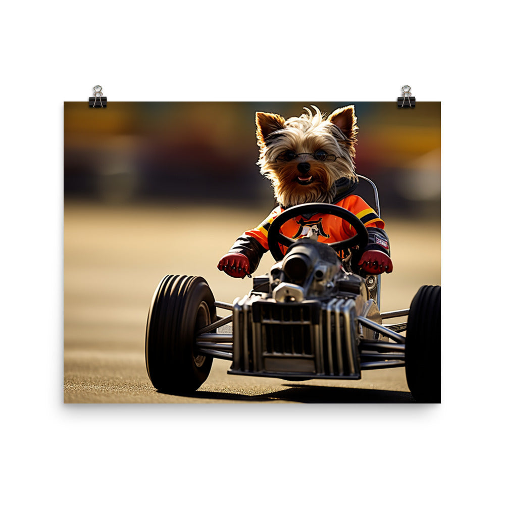 Yorkshire Terrier Motorsport Athlete Photo paper poster - PosterfyAI.com