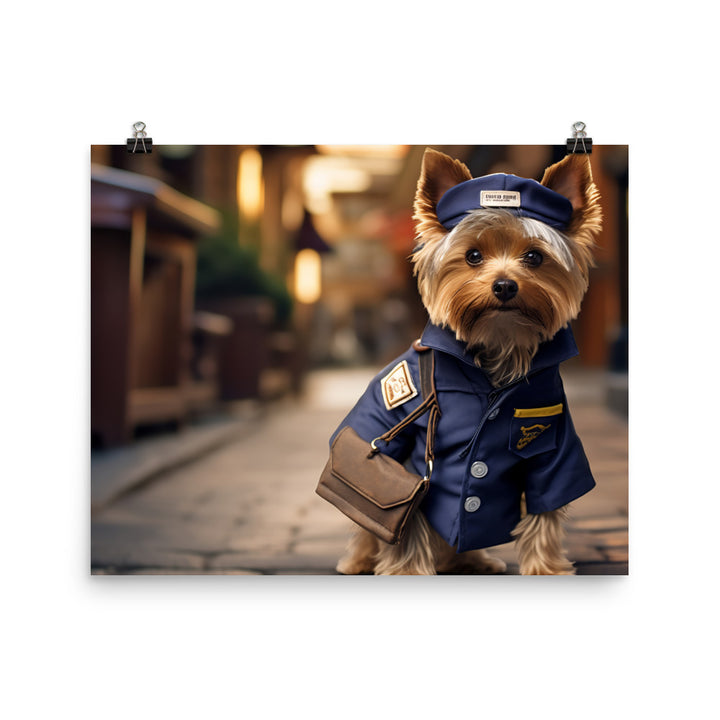 Yorkshire Terrier Mail Carrier Photo paper poster - PosterfyAI.com