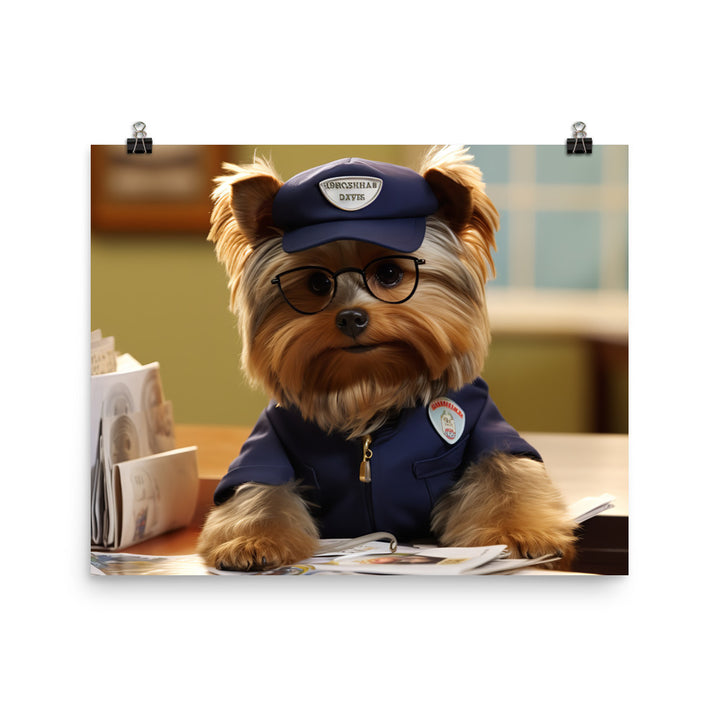 Yorkshire Terrier Mail Carrier Photo paper poster - PosterfyAI.com