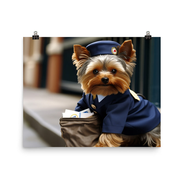 Yorkshire Terrier Mail Carrier Photo paper poster - PosterfyAI.com