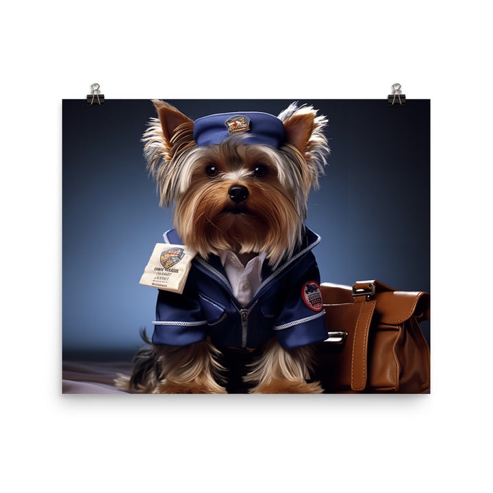 Yorkshire Terrier Mail Carrier Photo paper poster - PosterfyAI.com