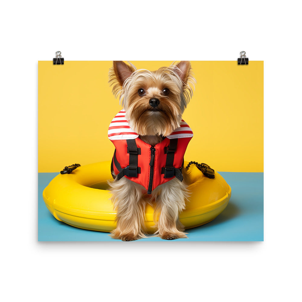 Yorkshire Terrier Lifeguard Photo paper poster - PosterfyAI.com