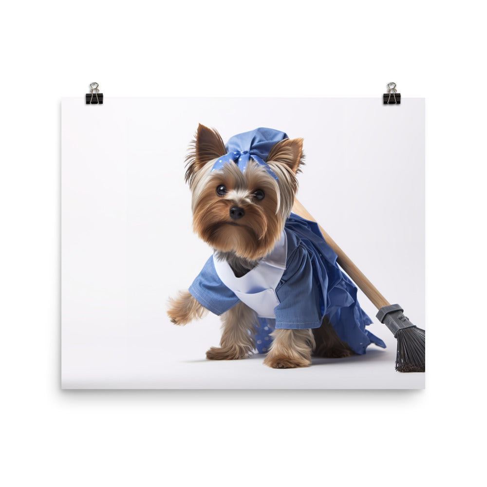 Yorkshire Terrier Janitor Photo paper poster - PosterfyAI.com