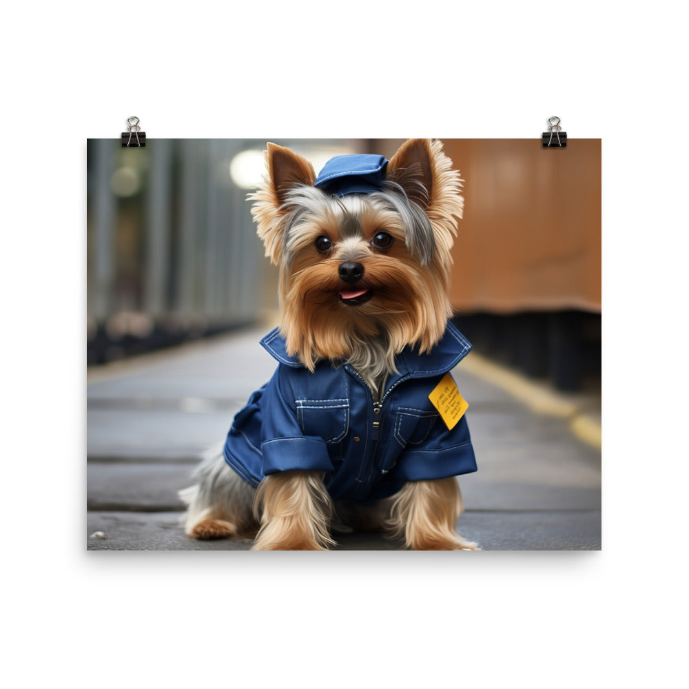 Yorkshire Terrier Janitor Photo paper poster - PosterfyAI.com