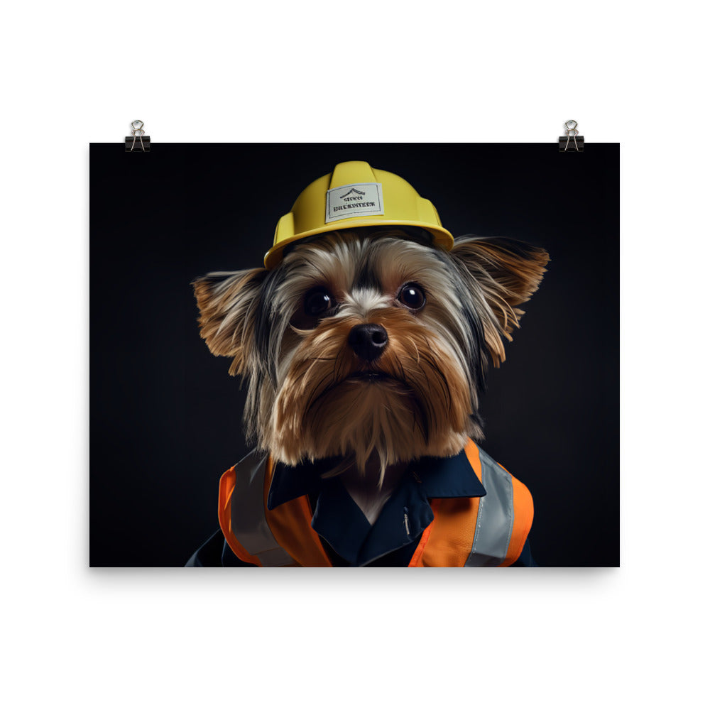 Yorkshire Terrier Janitor Photo paper poster - PosterfyAI.com