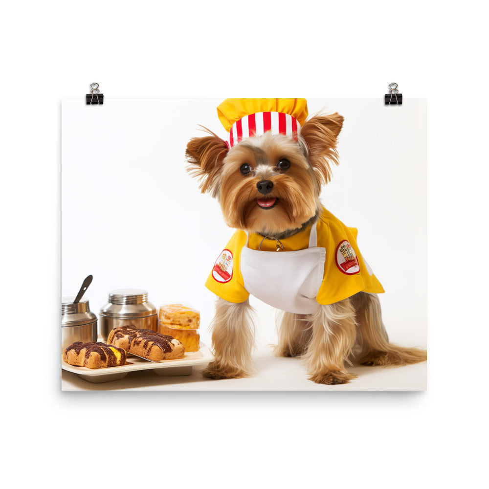 Yorkshire Terrier Fast Food Crew Photo paper poster - PosterfyAI.com