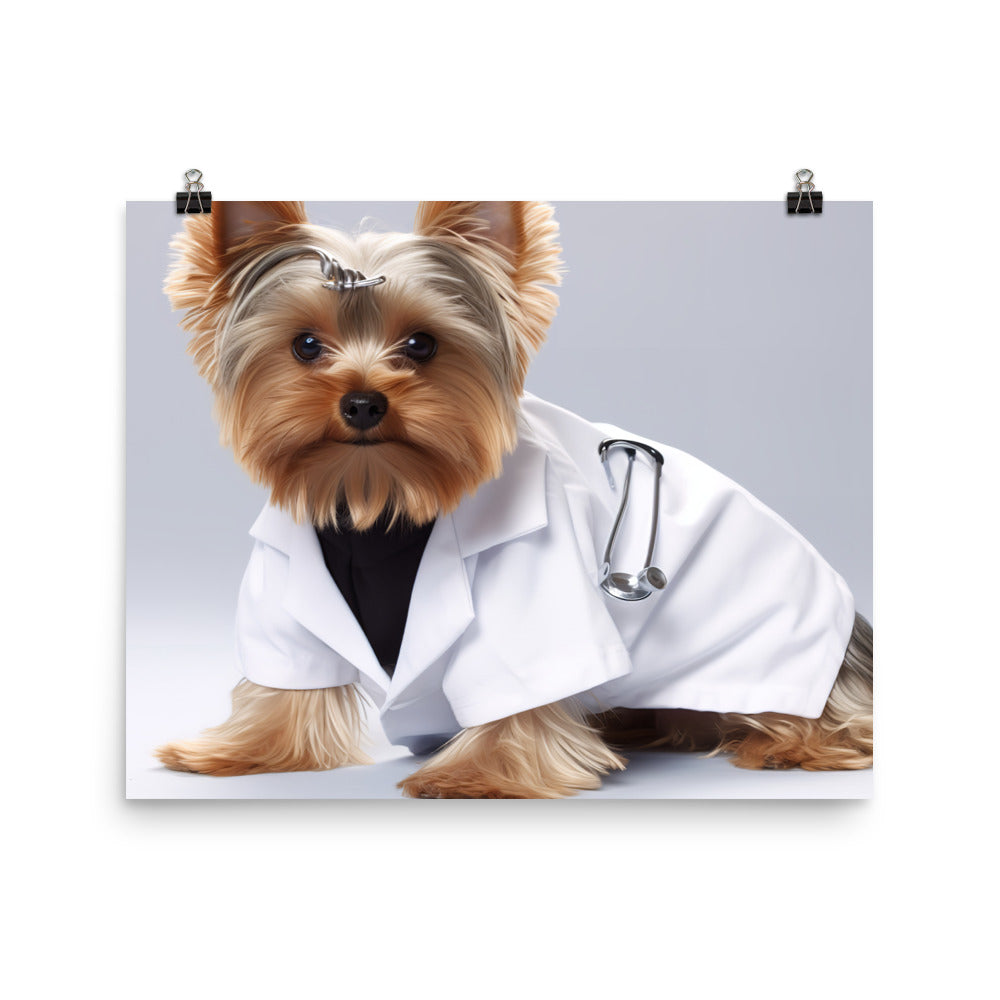 Yorkshire Terrier Doctor Photo paper poster - PosterfyAI.com