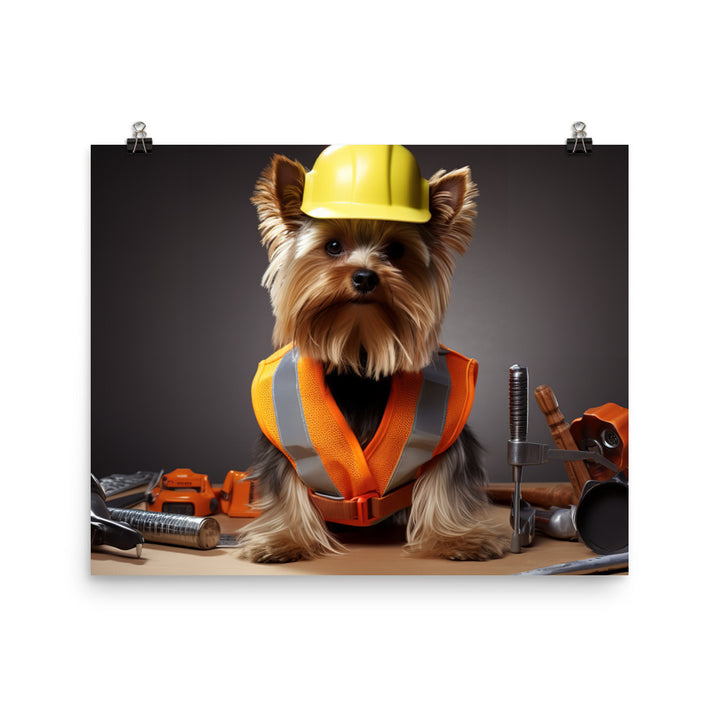 Yorkshire Terrier Contractor Photo paper poster - PosterfyAI.com