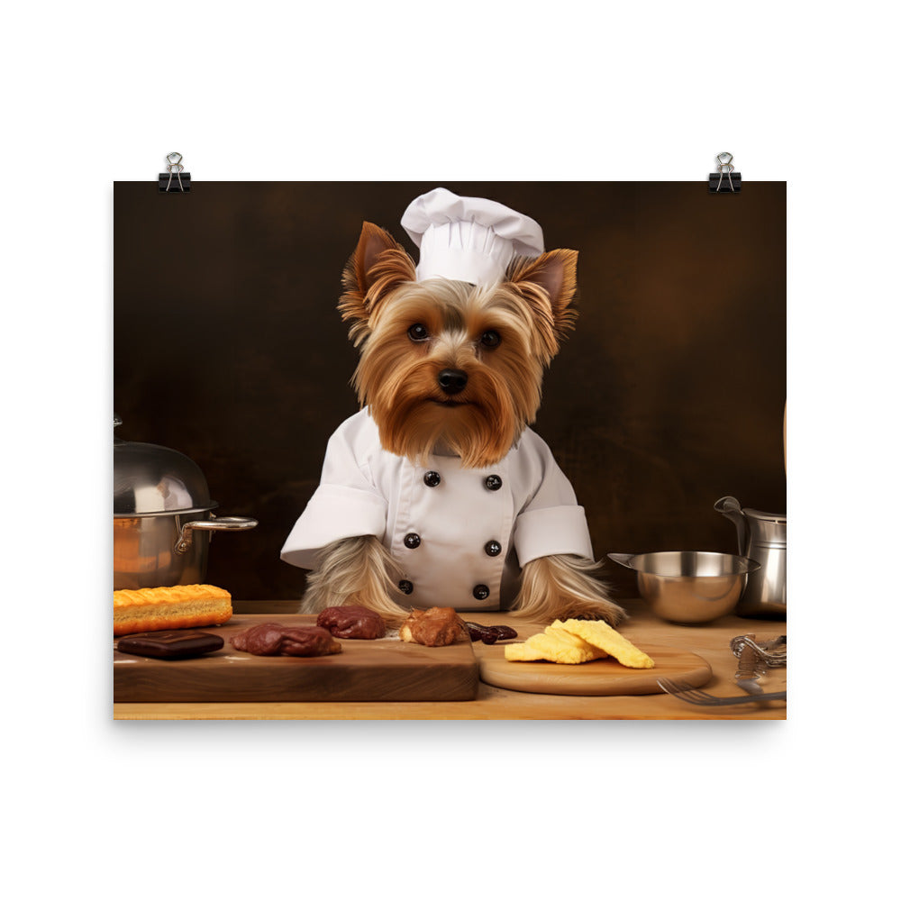 Yorkshire Terrier Chef Photo paper poster - PosterfyAI.com