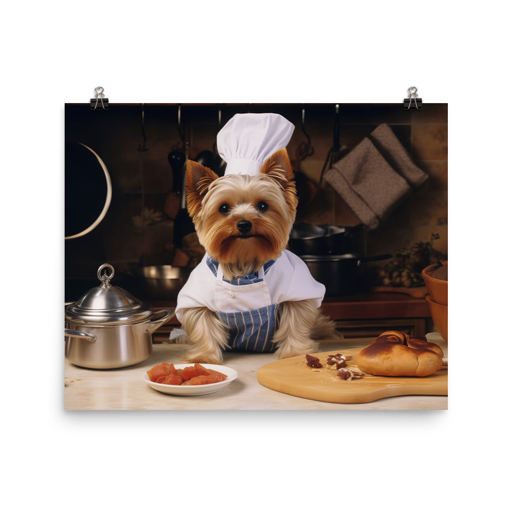 Yorkshire Terrier Chef Photo paper poster - PosterfyAI.com