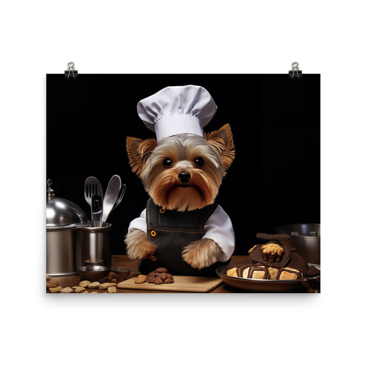 Yorkshire Terrier Chef Photo paper poster - PosterfyAI.com