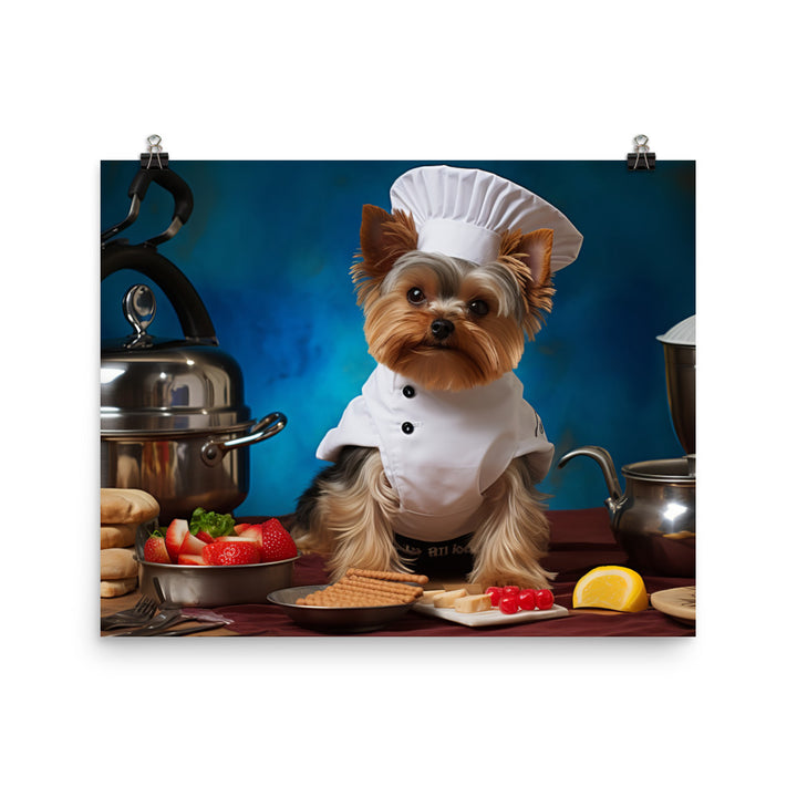 Yorkshire Terrier Chef Photo paper poster - PosterfyAI.com