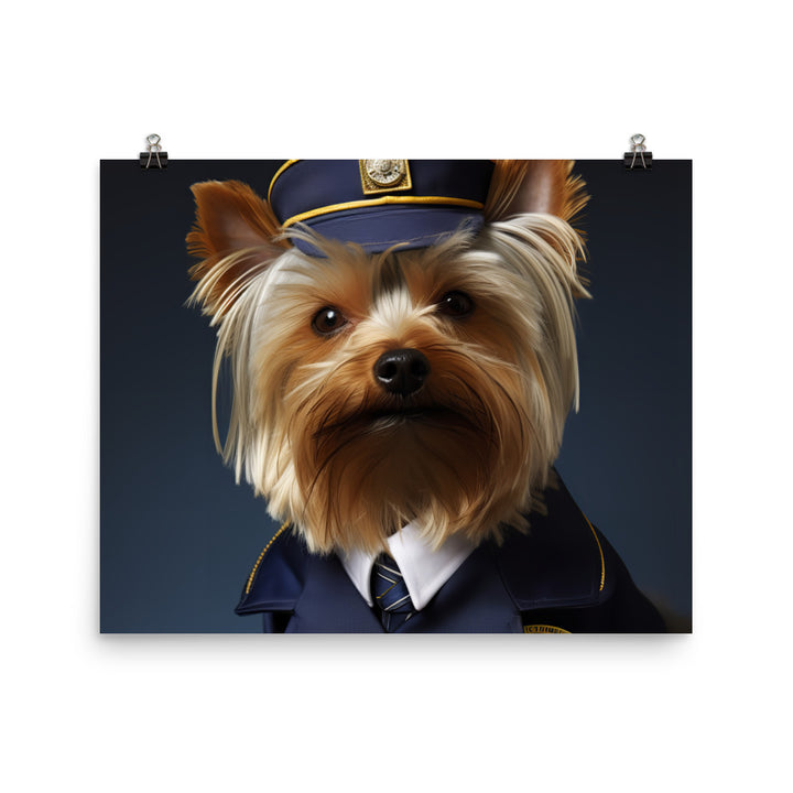 Yorkshire Terrier Cabin Crew Photo paper poster - PosterfyAI.com