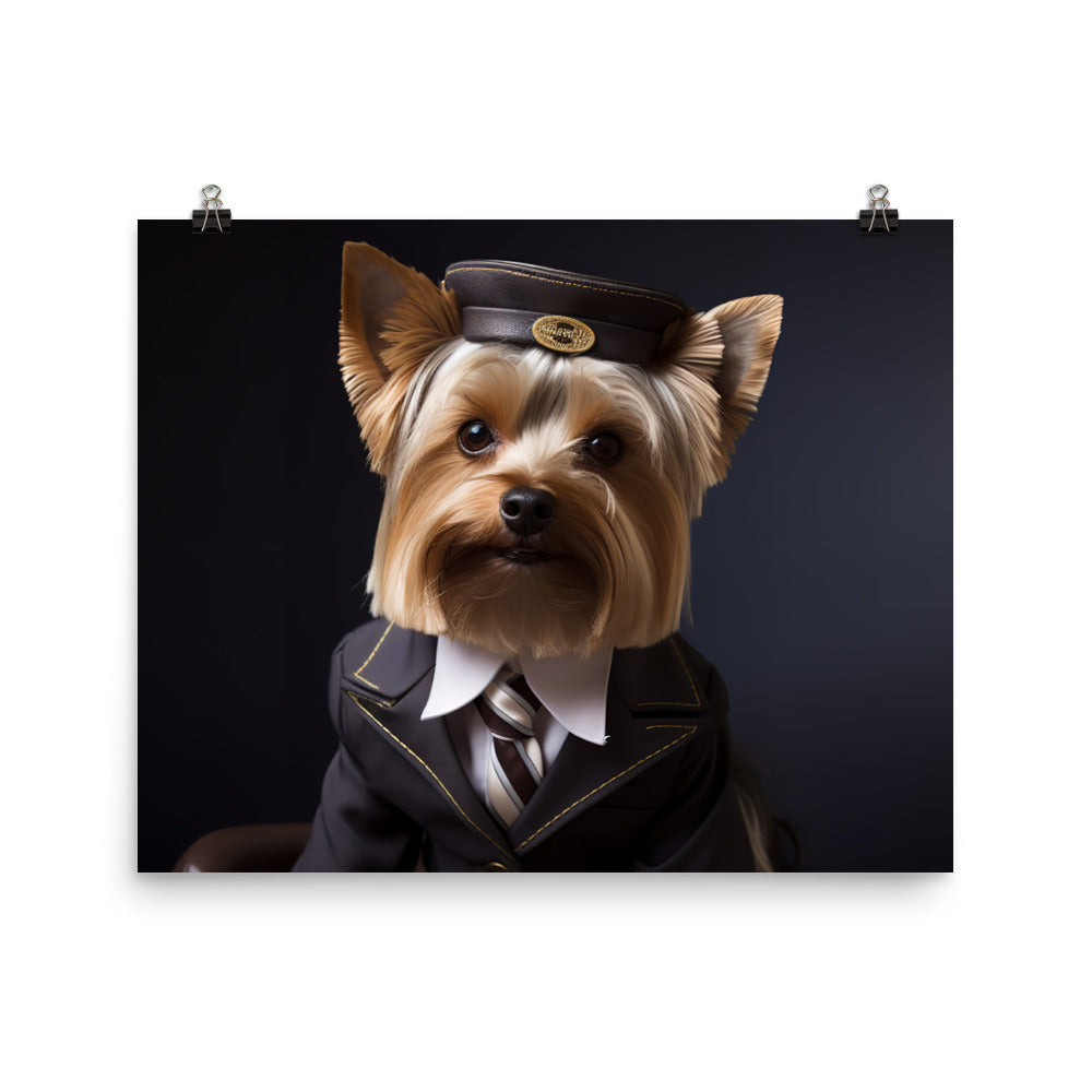 Yorkshire Terrier Cabin Crew Photo paper poster - PosterfyAI.com