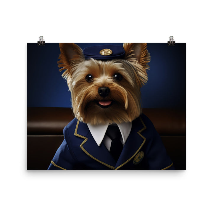 Yorkshire Terrier Cabin Crew Photo paper poster - PosterfyAI.com