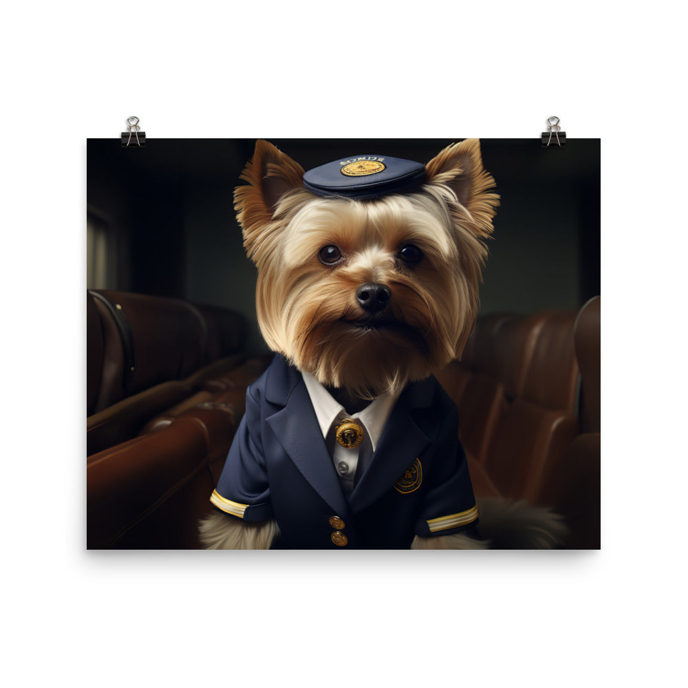 Yorkshire Terrier Cabin Crew Photo paper poster - PosterfyAI.com