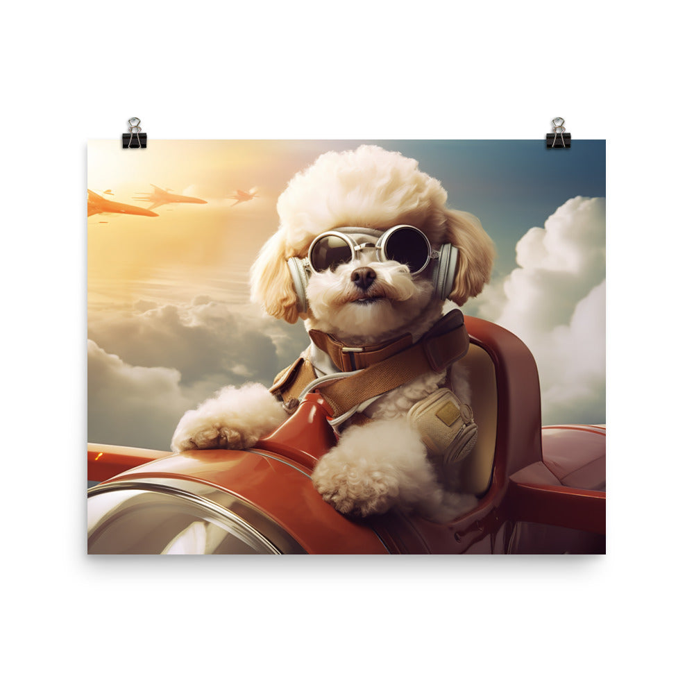 Poodle Pilot Photo paper poster - PosterfyAI.com