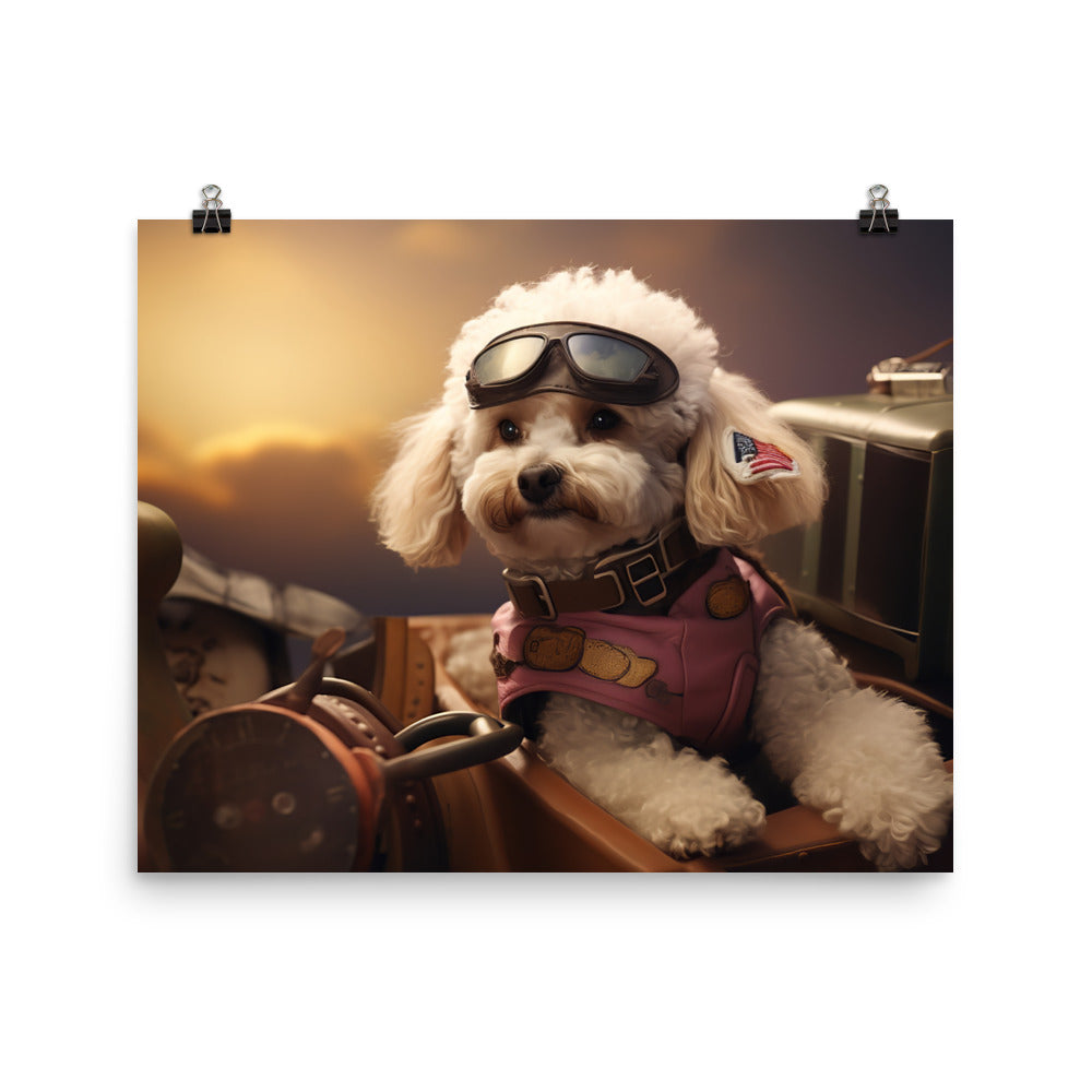 Poodle Pilot Photo paper poster - PosterfyAI.com