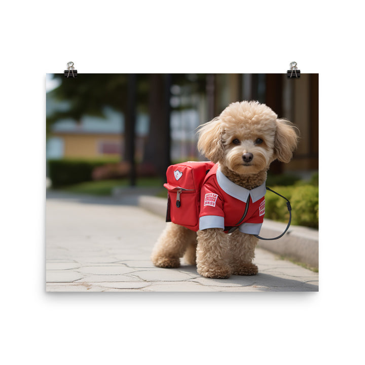 Poodle Mail Carrier Photo paper poster - PosterfyAI.com