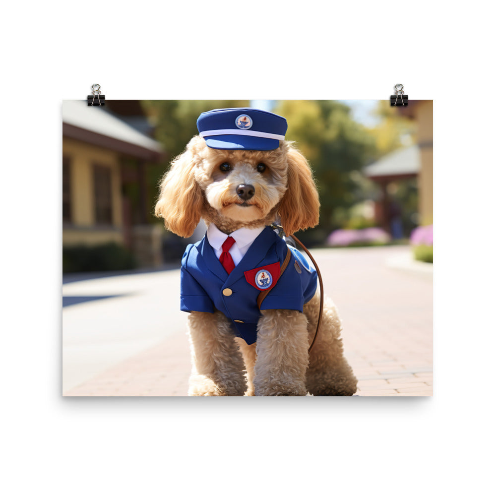 Poodle Mail Carrier Photo paper poster - PosterfyAI.com