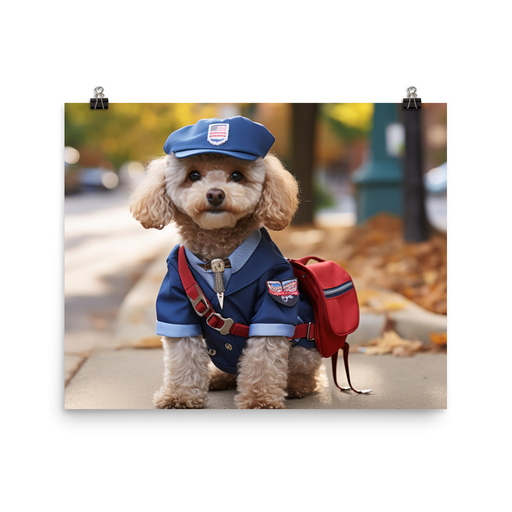 Poodle Mail Carrier Photo paper poster - PosterfyAI.com