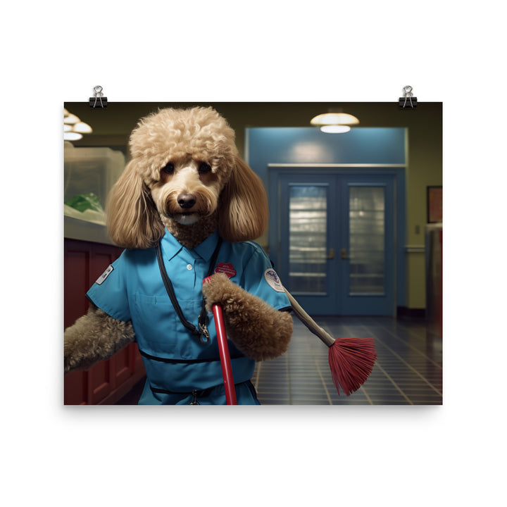 Poodle Janitor Photo paper poster - PosterfyAI.com