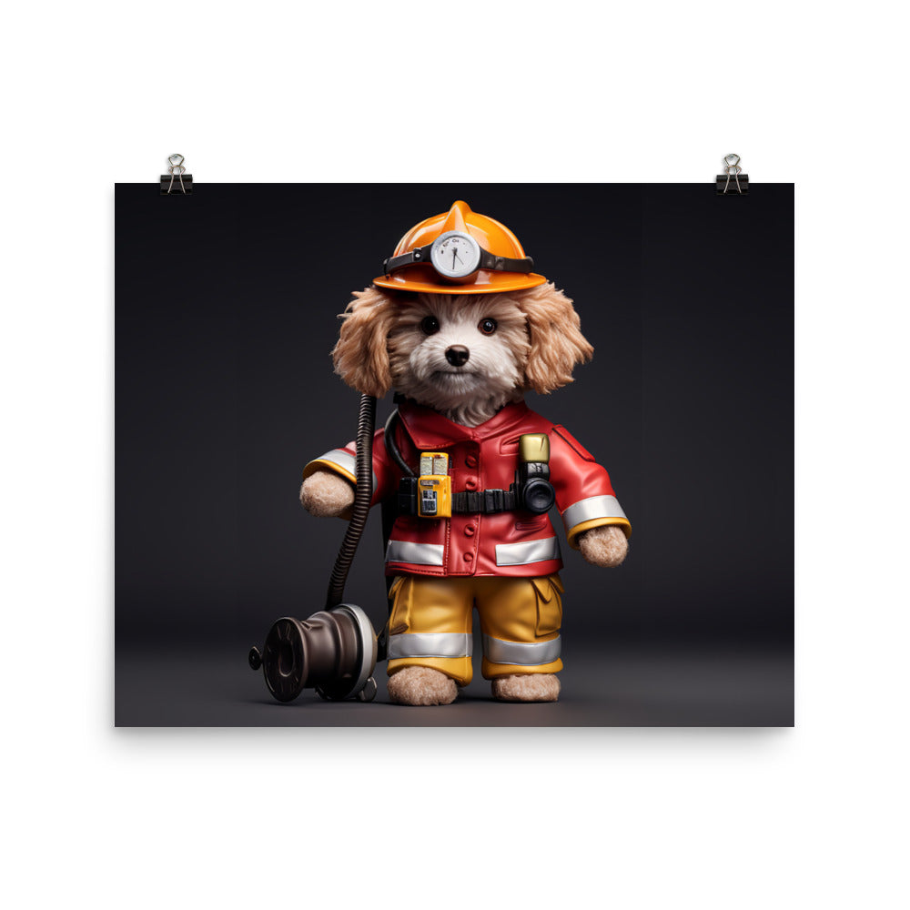 Poodle Firefighter Photo paper poster - PosterfyAI.com