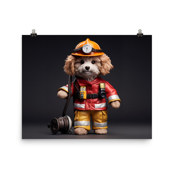 Poodle Firefighter Photo paper poster - PosterfyAI.com