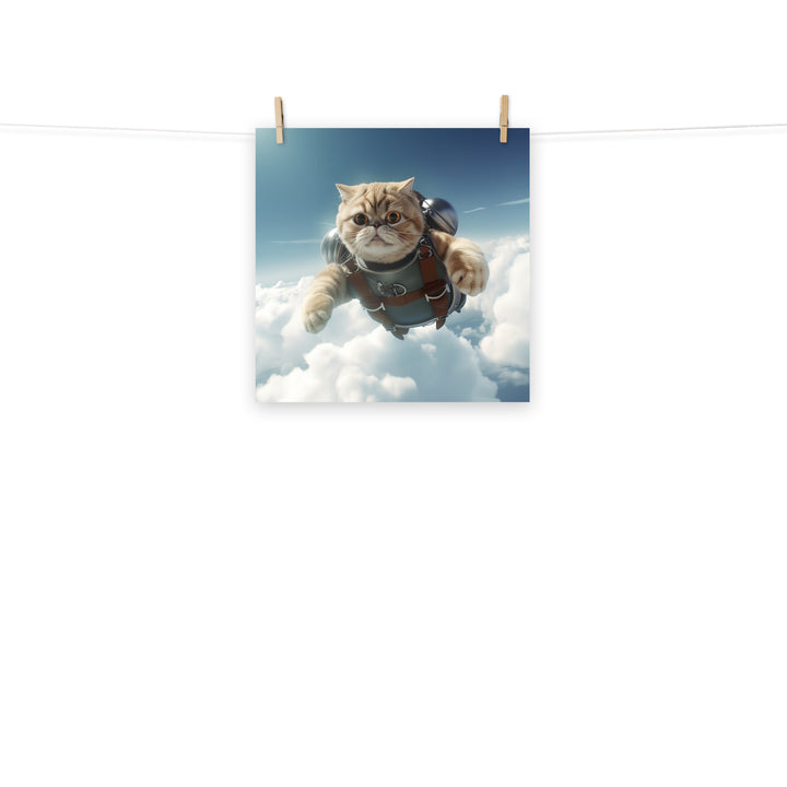 Exotic Shorthair Pilot Photo paper poster - PosterfyAI.com