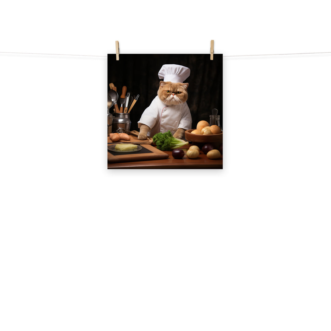 Exotic Shorthair Chef Photo paper poster - PosterfyAI.com