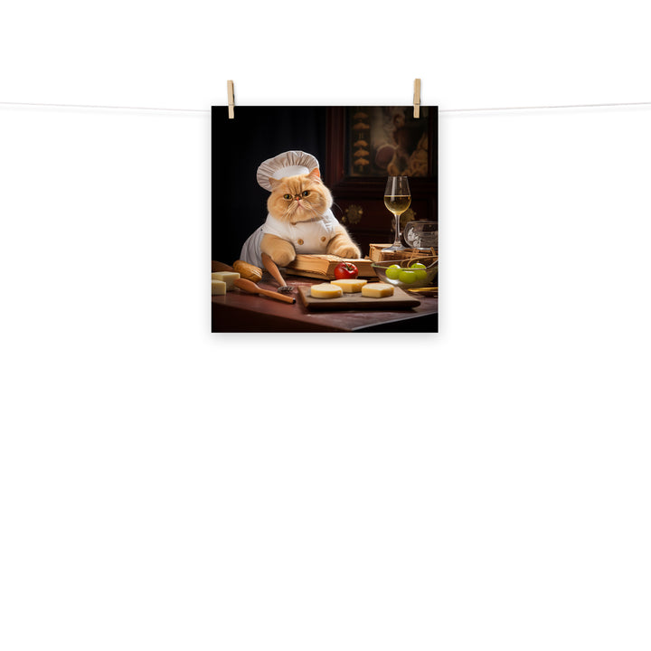 Exotic Shorthair Chef Photo paper poster - PosterfyAI.com