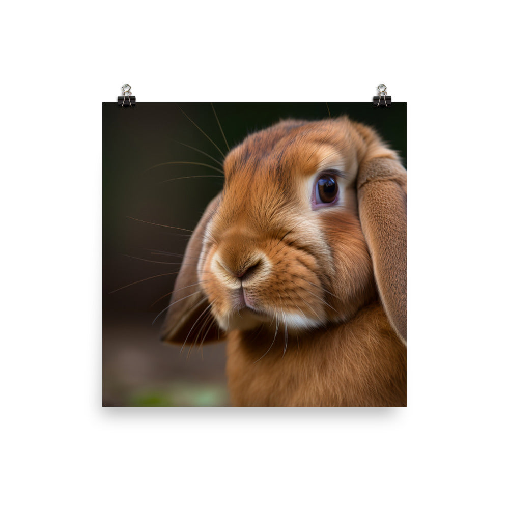 French Lop Portrait Photo paper poster - PosterfyAI.com