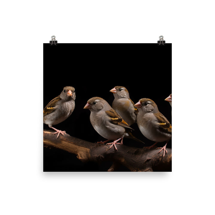 Flock of Society Finches Photo paper poster - PosterfyAI.com