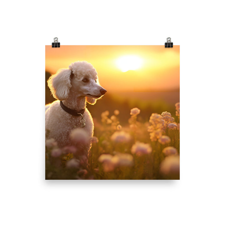 The Majestic Poodle in Natural Surroundings Photo paper poster - PosterfyAI.com