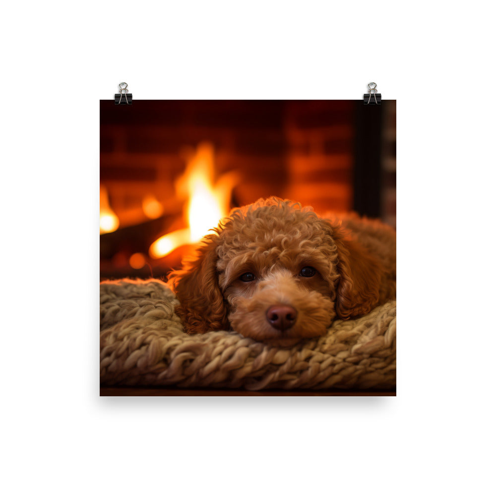 The Adorable Poodle Photo paper poster - PosterfyAI.com