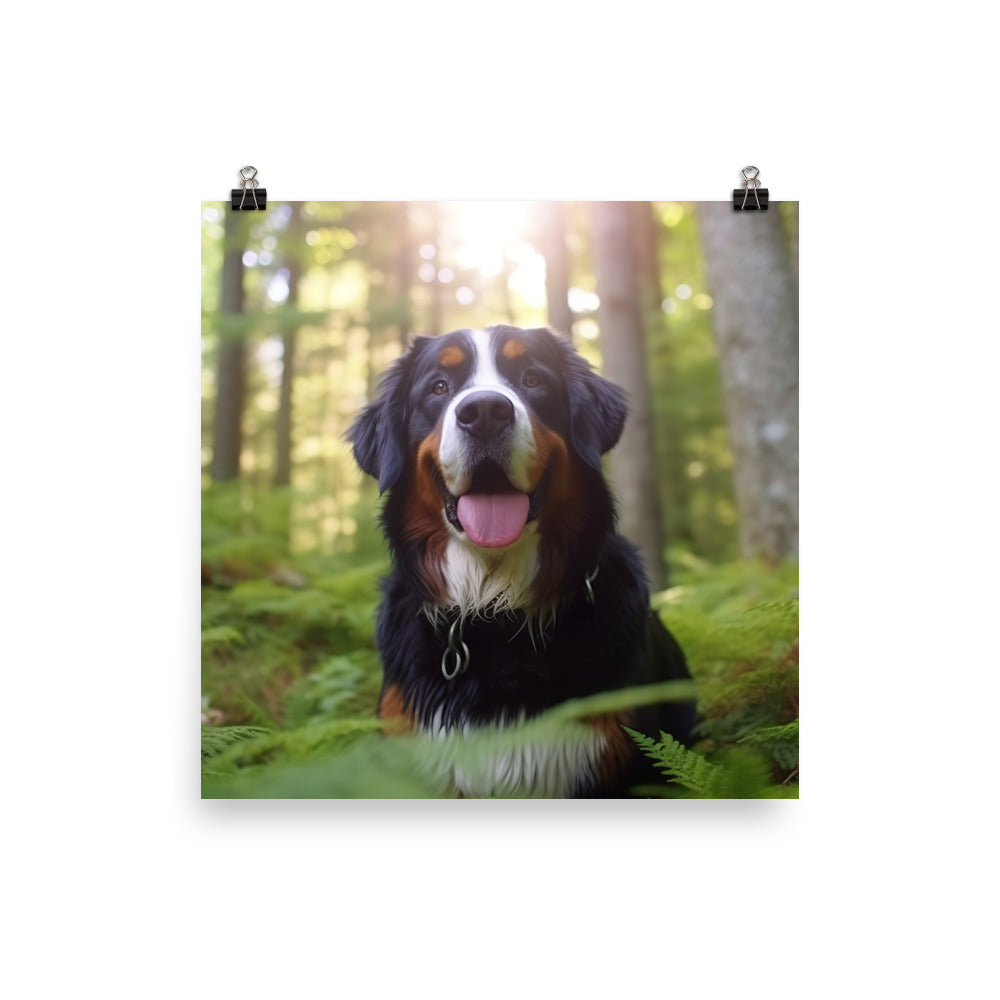 Serene Bernese Mountain Dog Photo paper poster - PosterfyAI.com