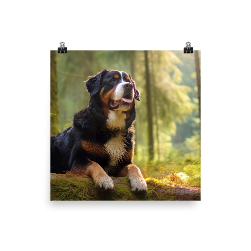 Serene Bernese Mountain Dog Photo paper poster - PosterfyAI.com