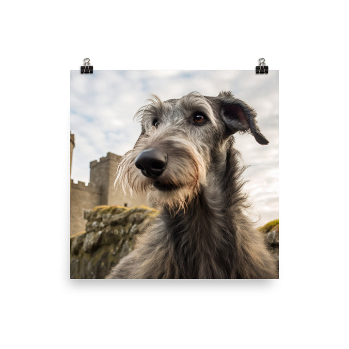 Regal Scottish Deerhound in a Castle Photo paper poster - PosterfyAI.com